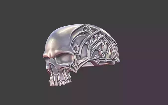 gothic cathedral skull ring