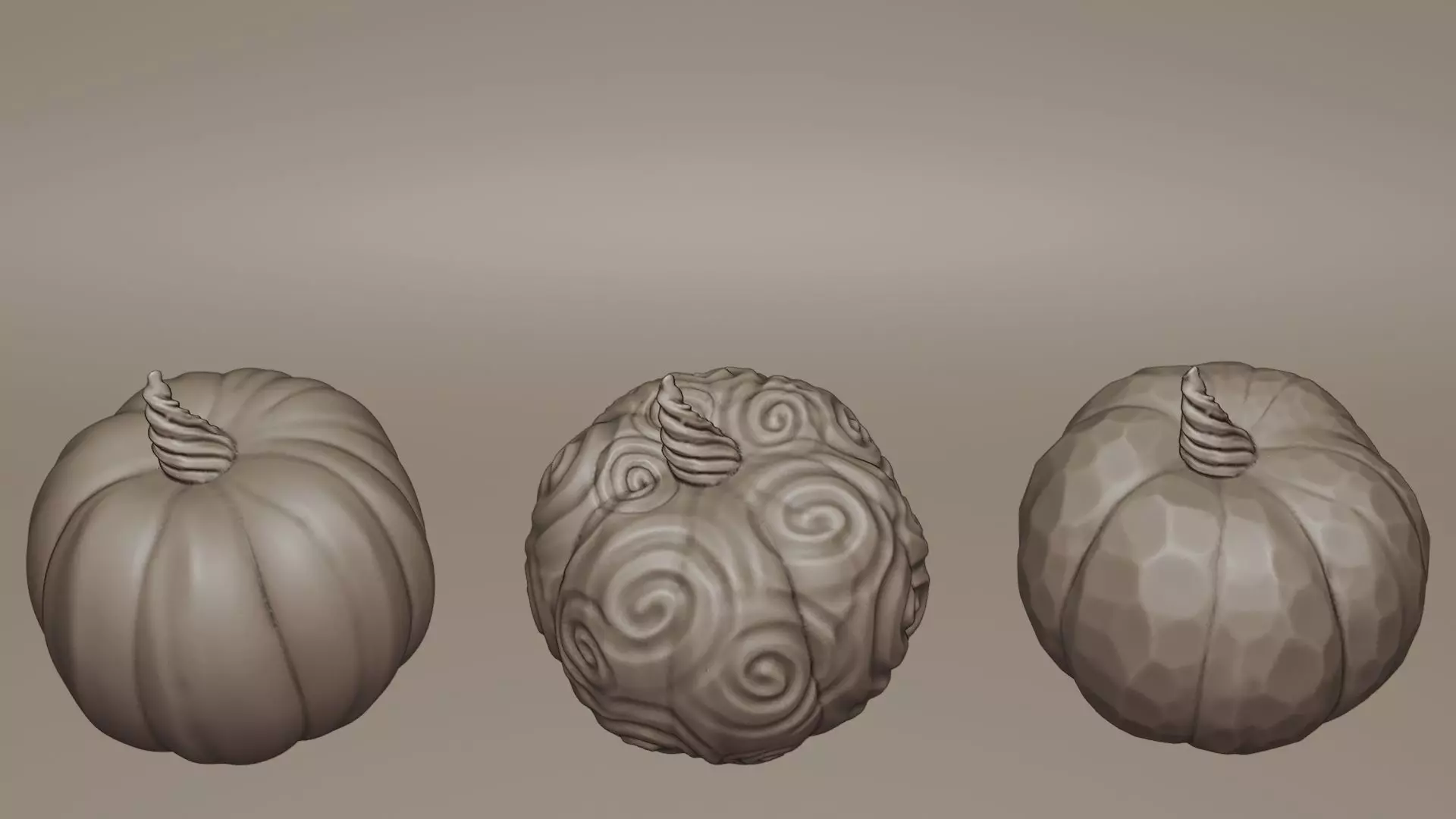 STL-Decorative pumkins 3D print model_3