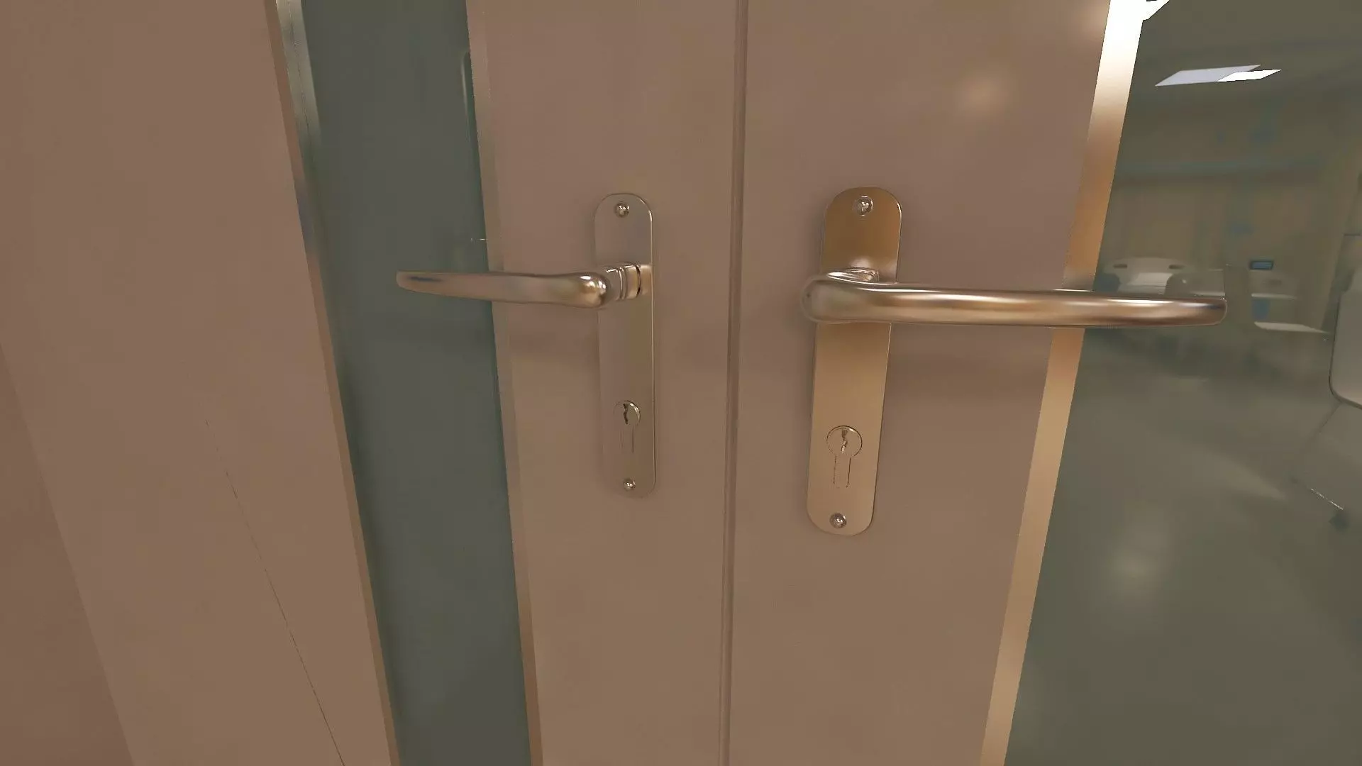 Hospital Wardroom with Monitoring Units and Nurses Station 3D model_8