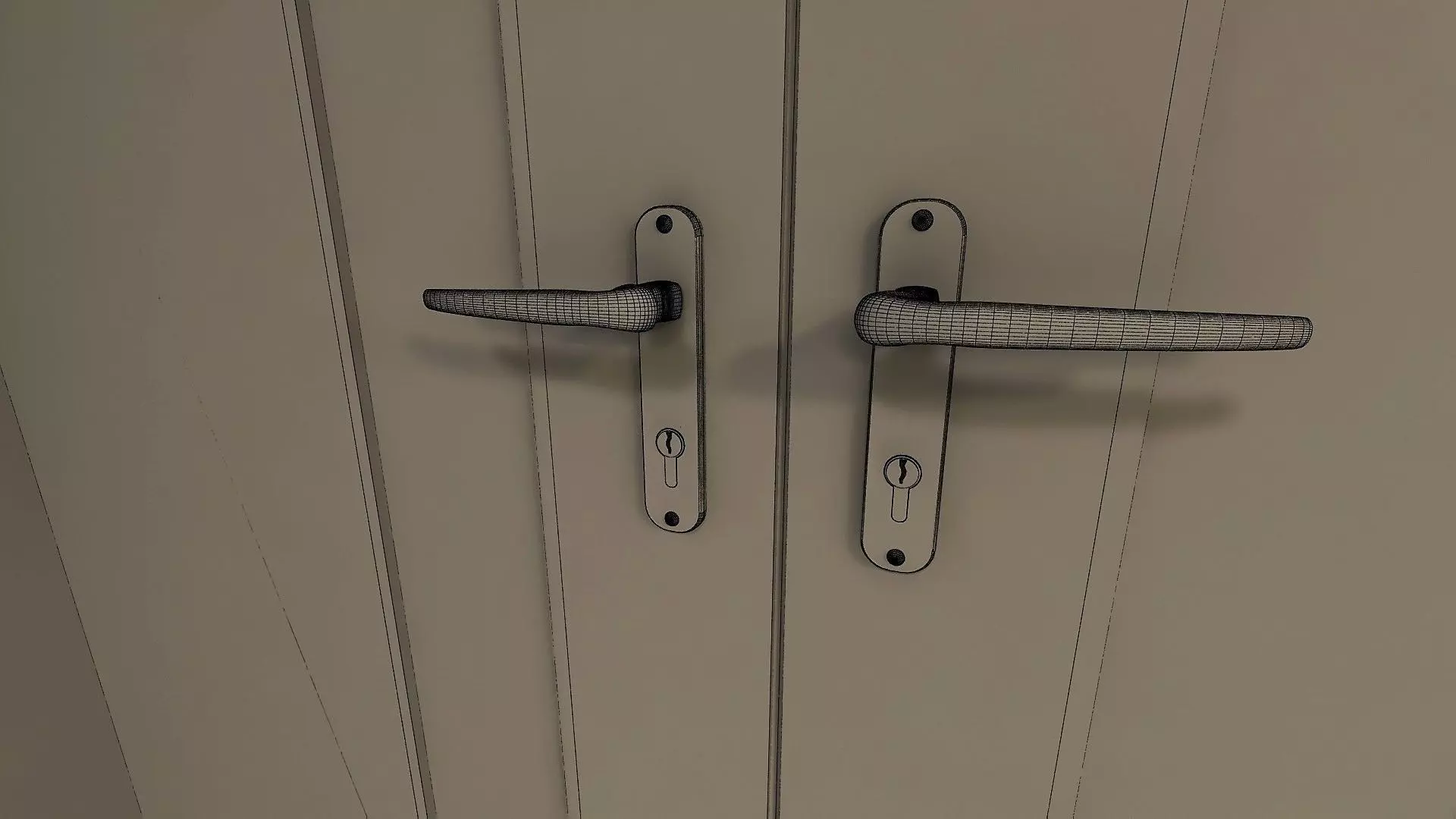 Hospital Wardroom with Monitoring Units and Nurses Station 3D model_9