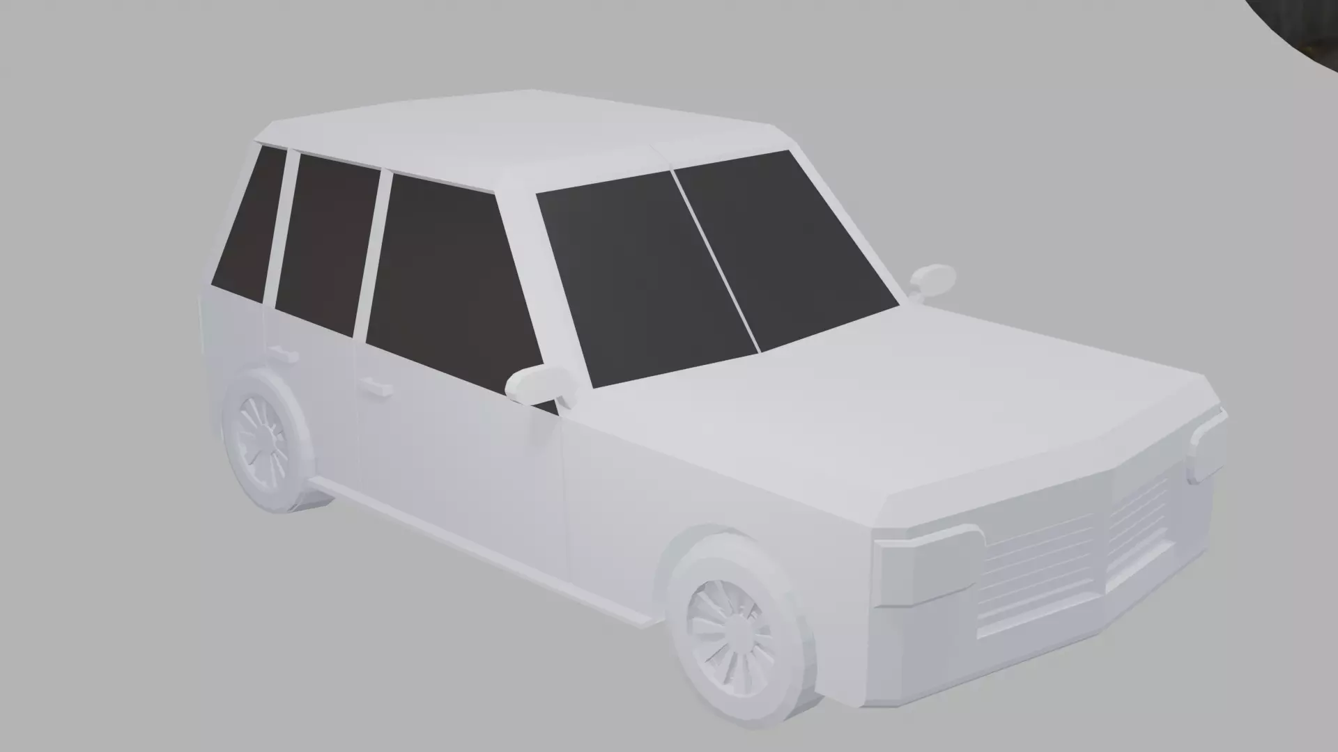 Low Poly White SUV Car Stylized 3D Model Low-poly 3D model_4