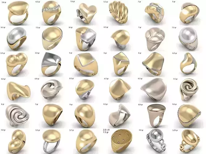 36 Ring Fantasy Jewelry 3dm