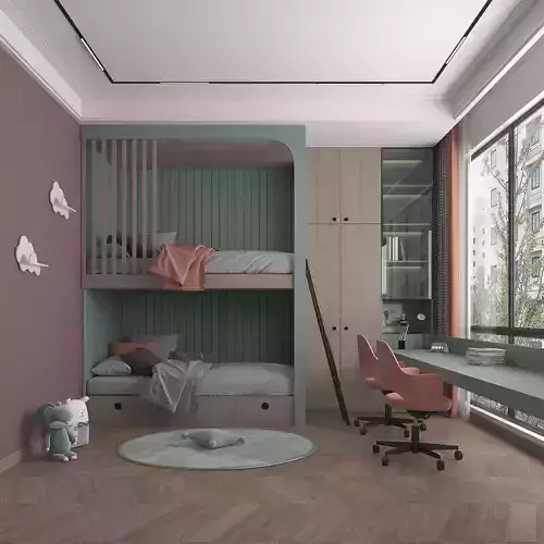 Children Bedroom with Bunk Bed