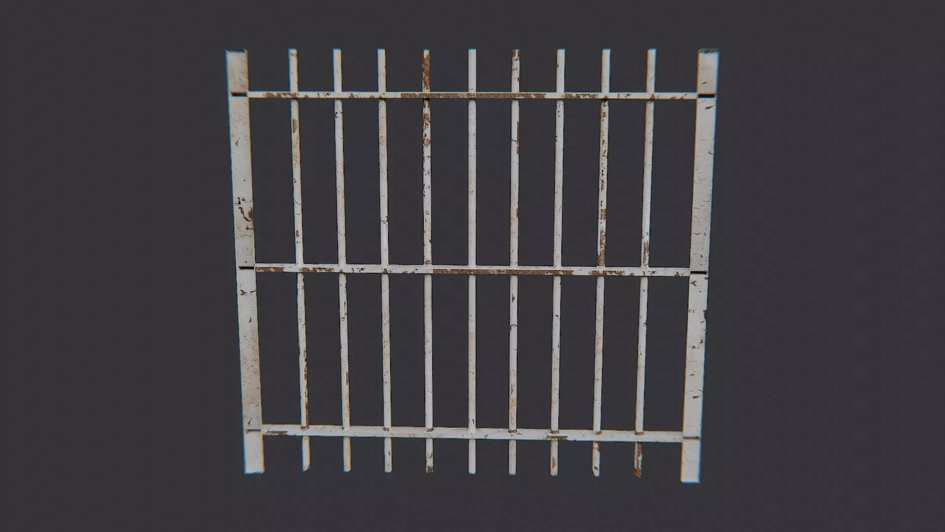 Exterior Metal Bar Window Grill Low-poly 3D model_2