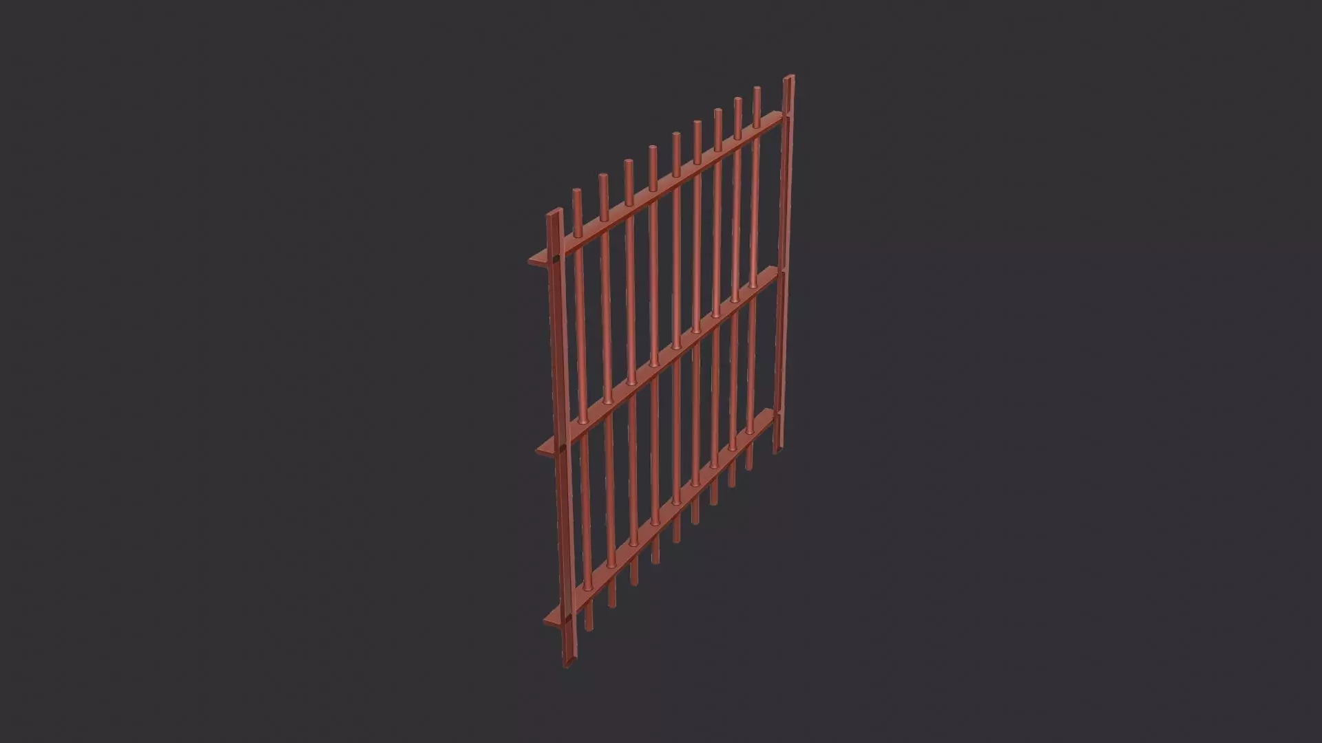 Exterior Metal Bar Window Grill Low-poly 3D model_6