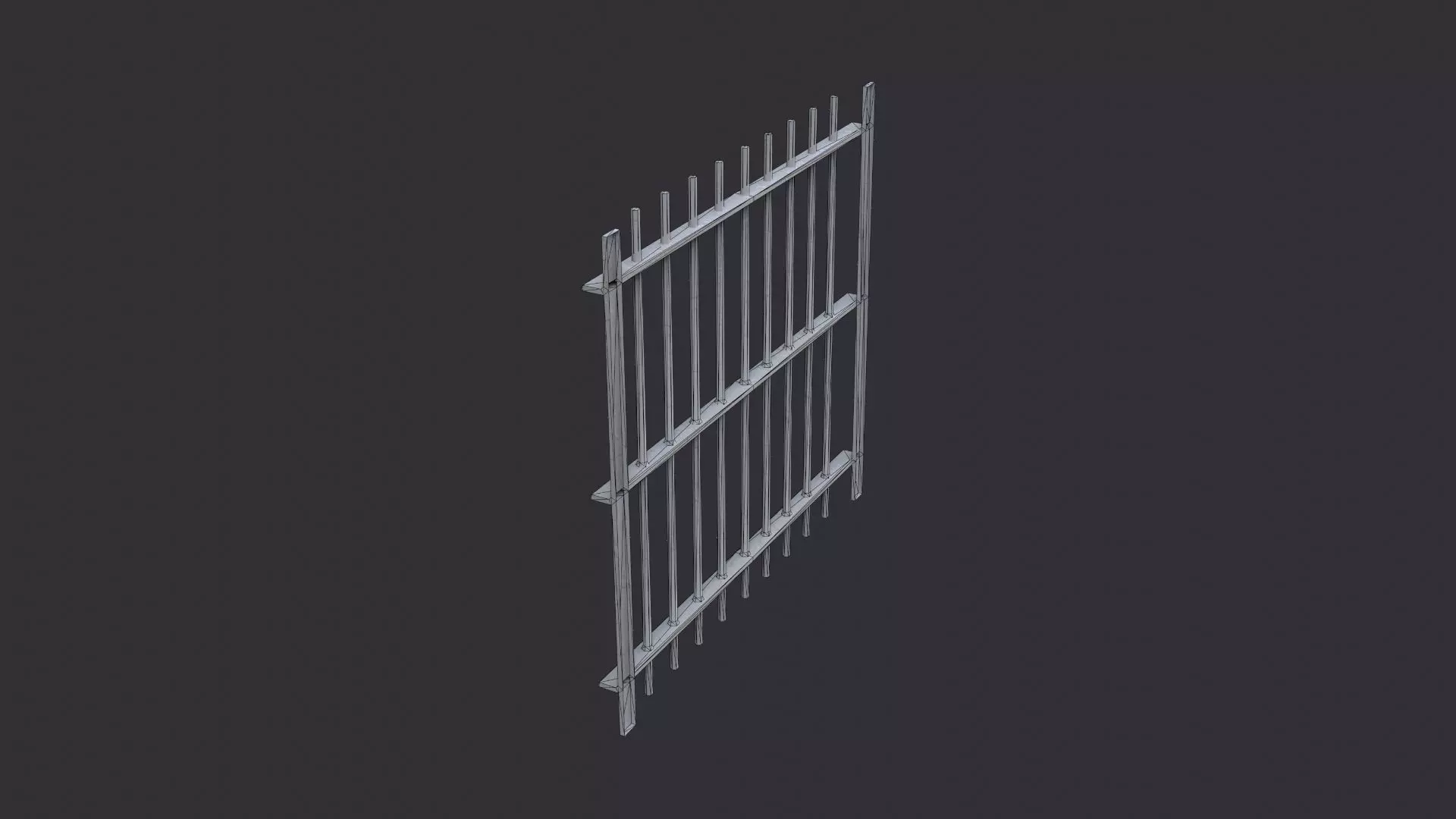 Exterior Metal Bar Window Grill Low-poly 3D model_7