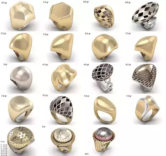 19 Ring Fantasy Jewelry 3dm