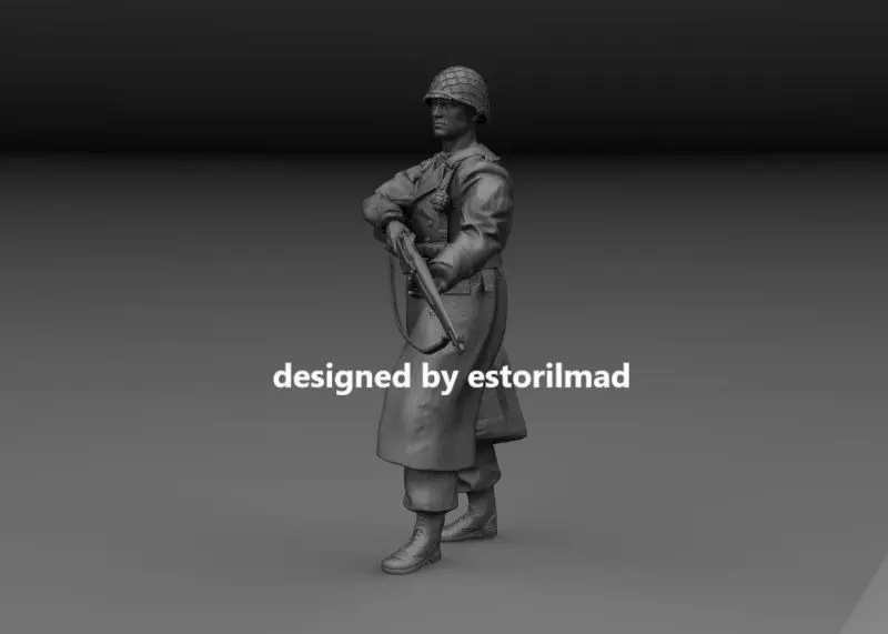WW2 AMERICAN SOLDIER IN THE ARDENES BASTOGNE V4 3D print model_2
