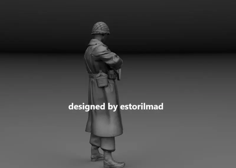 WW2 AMERICAN SOLDIER IN THE ARDENES BASTOGNE V5 3D print model_1