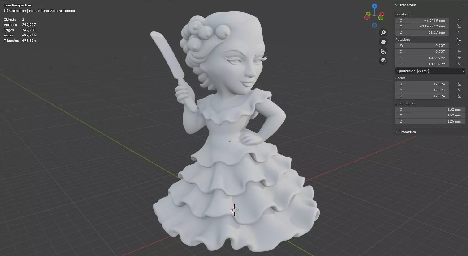 Prosciuttina Senora New Brainrot figurine Model for 3D printing 3D print model_18