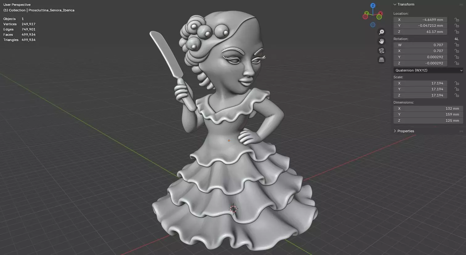 Prosciuttina Senora New Brainrot figurine Model for 3D printing 3D print model_17