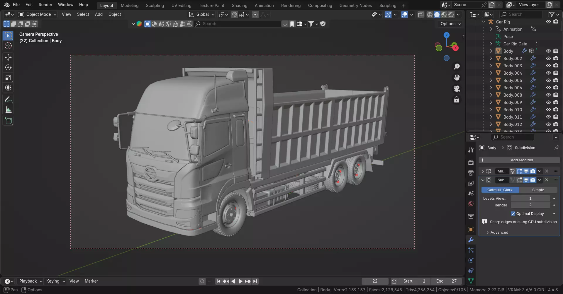 Hino Profia Dump Truck 3D model_17