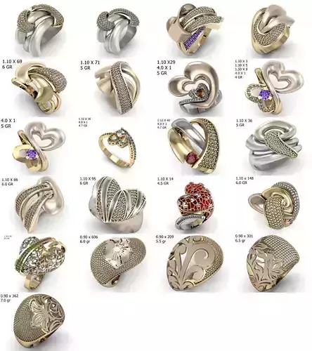 21 Ring Fantasy Jewelry 3dm