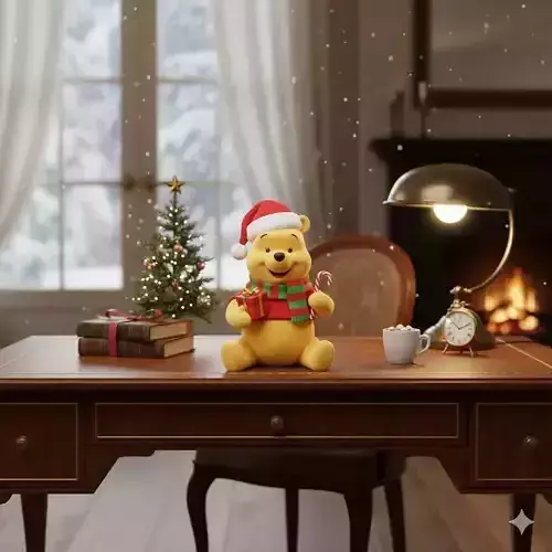 Winnie the Pooh at Christmas 3D print model Winnie the Pooh at Christmas 3D print model
