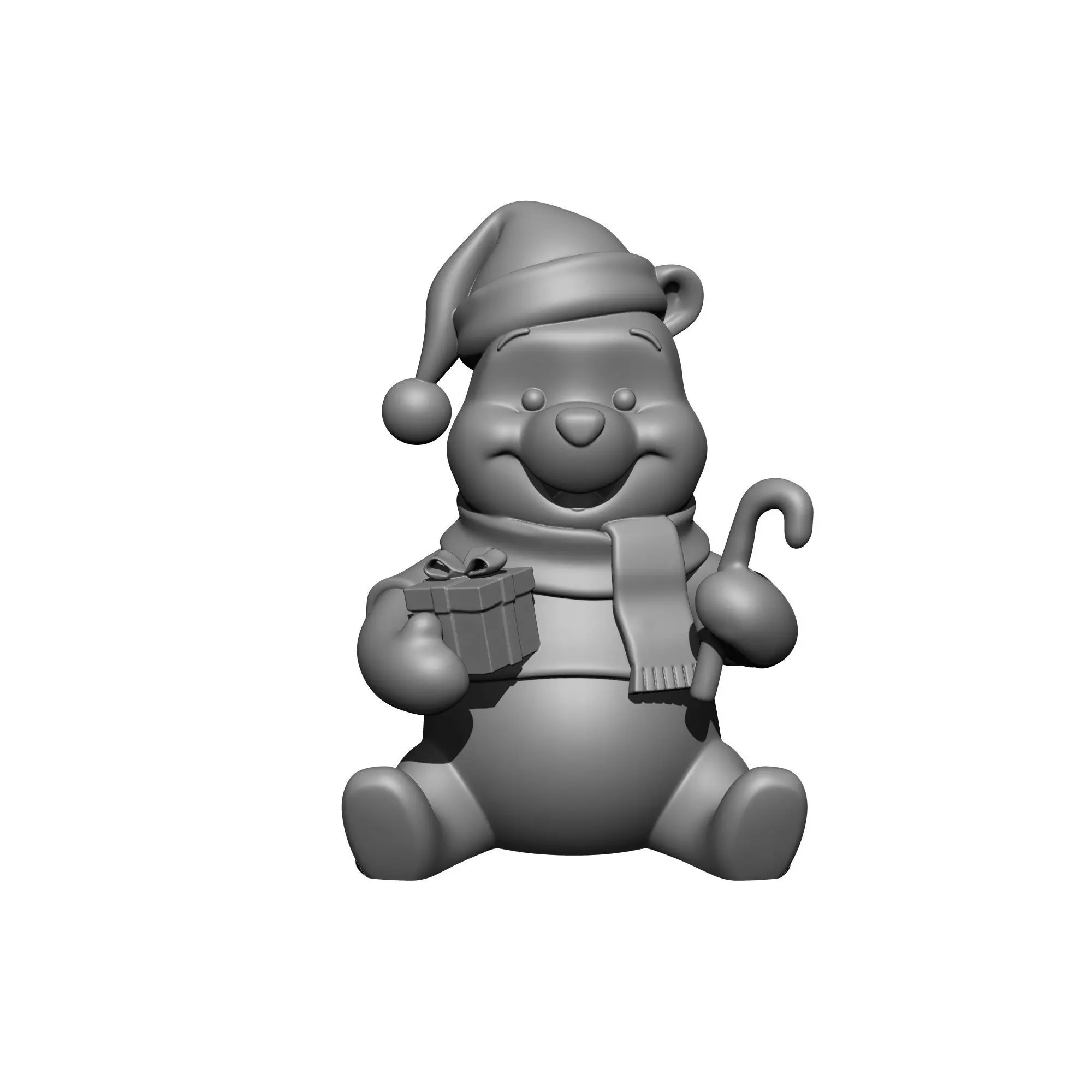 Winnie the Pooh at Christmas 3D print model_2