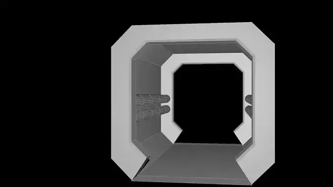 SERVICE open door in spaceship Free low-poly 3D model