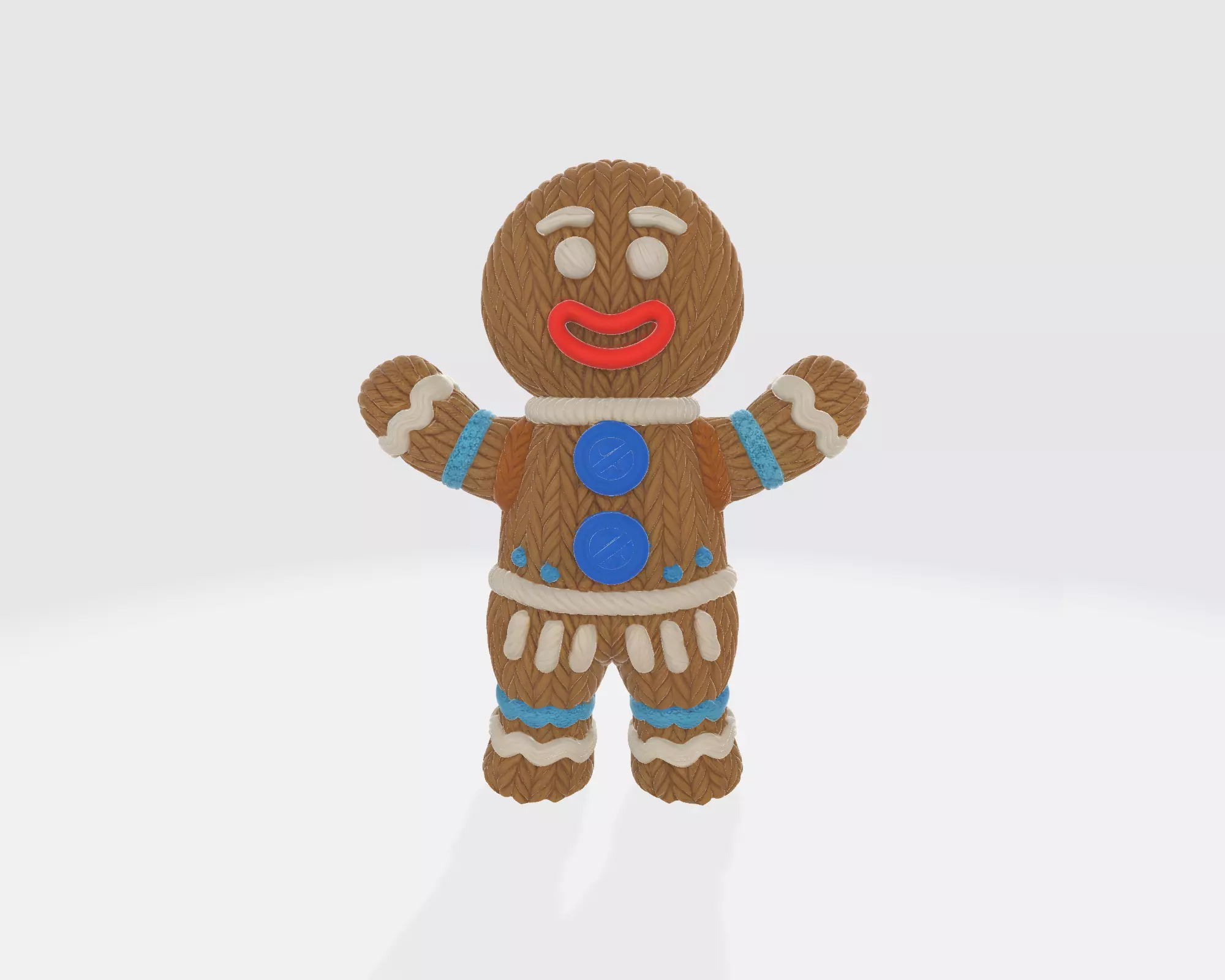 Gingerbread Man Figure Festive Holiday Cookie Character 3D print model_5