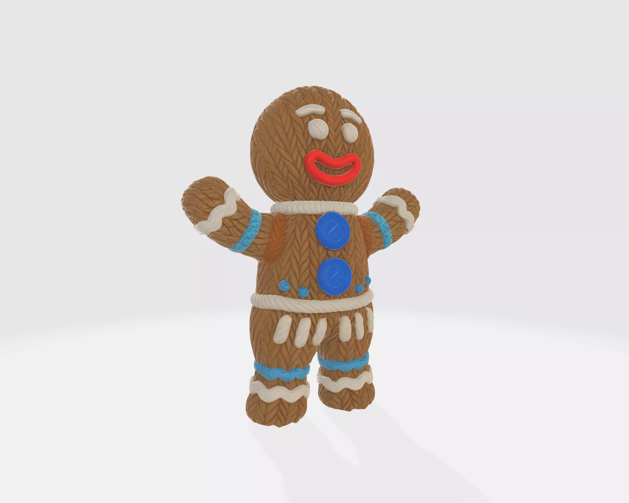 Gingerbread Man Figure Festive Holiday Cookie Character 3D print model_8