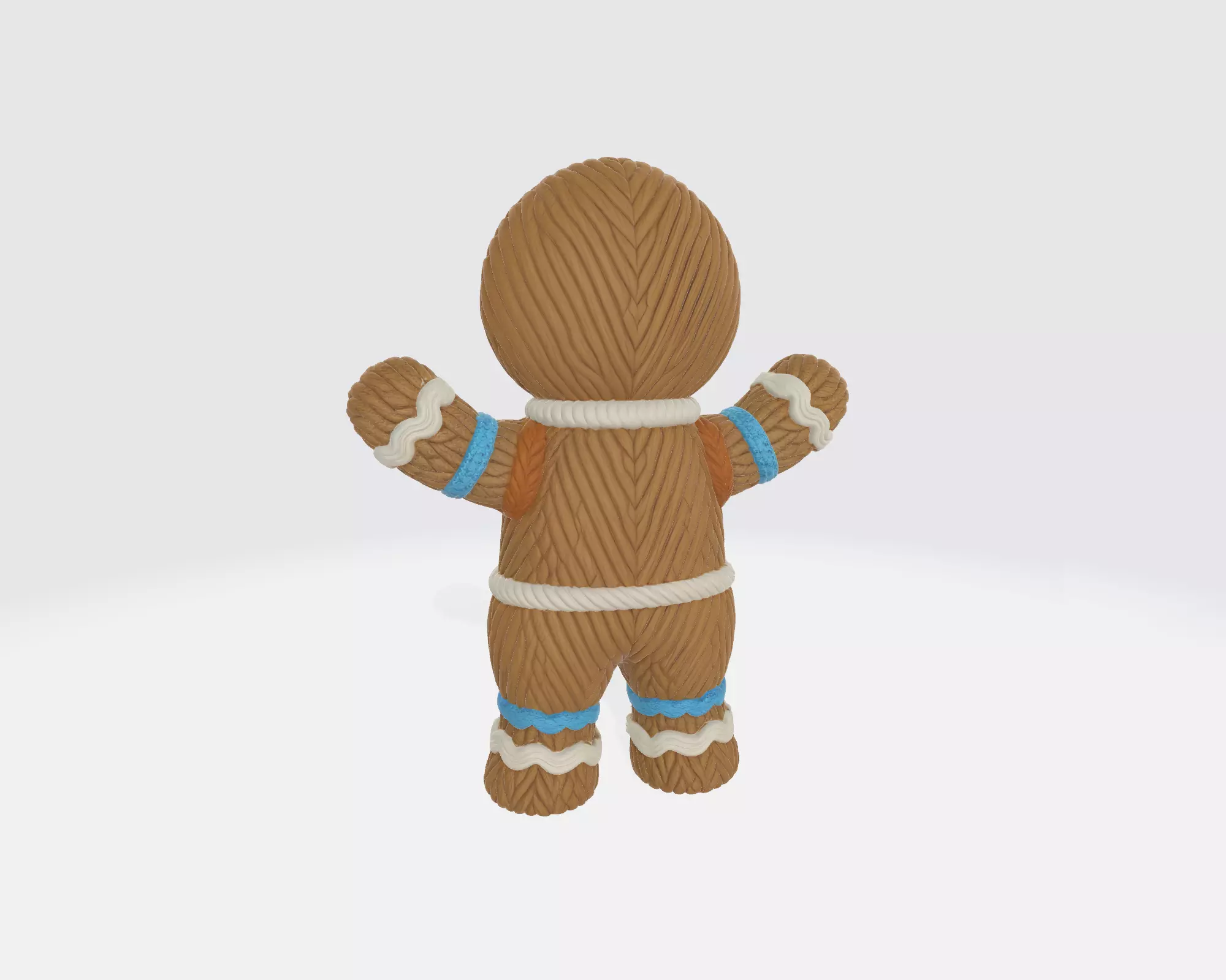 Gingerbread Man Figure Festive Holiday Cookie Character 3D print model_7