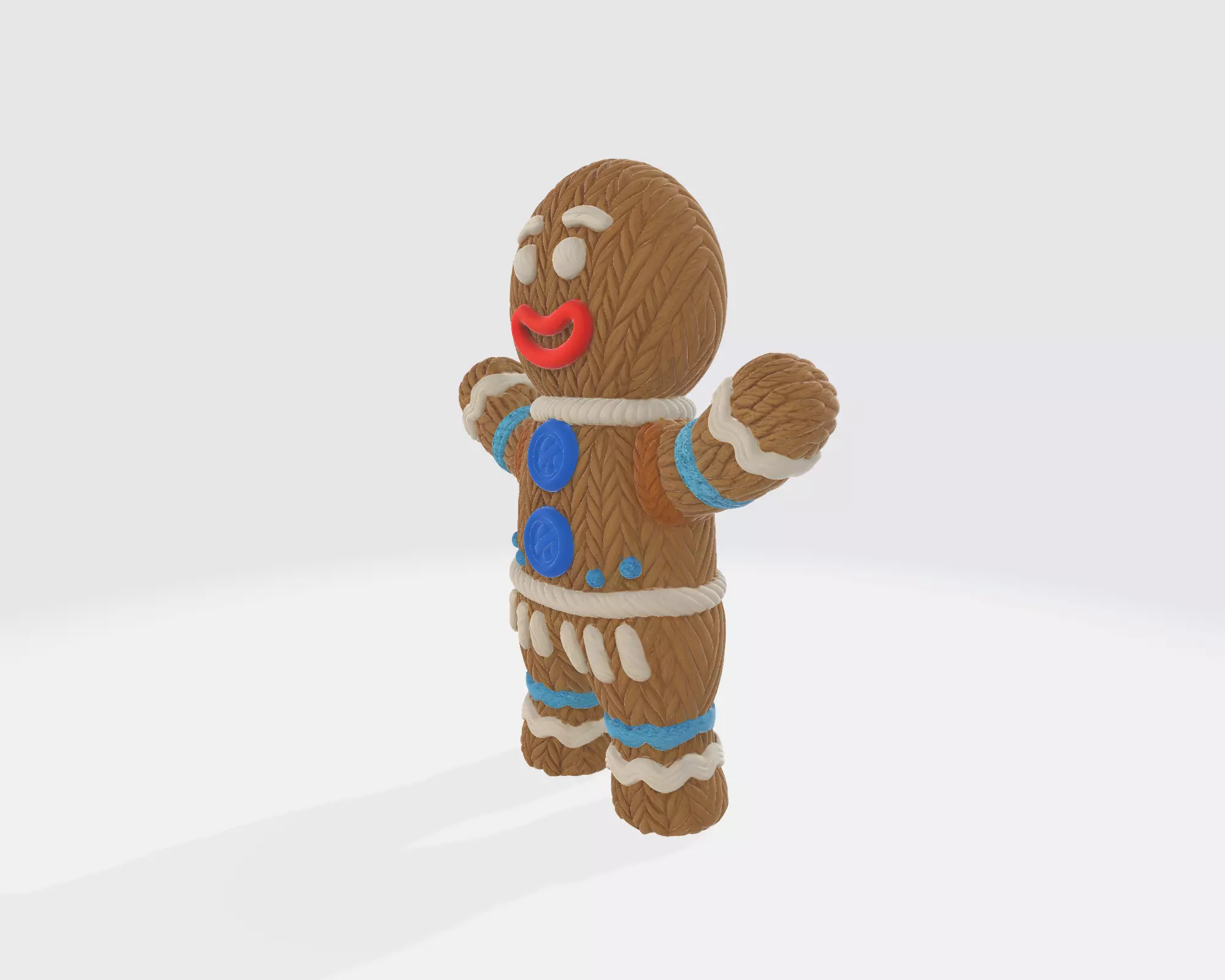 Gingerbread Man Figure Festive Holiday Cookie Character 3D print model_6