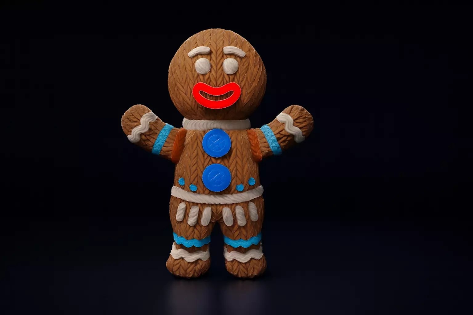 Gingerbread Man Figure Festive Holiday Cookie Character 3D print model_0