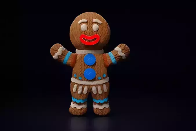Gingerbread Man Figure Festive Holiday Cookie Character 3D print model Gingerbread Man Figure Festive Holiday Cookie Character 3D print model