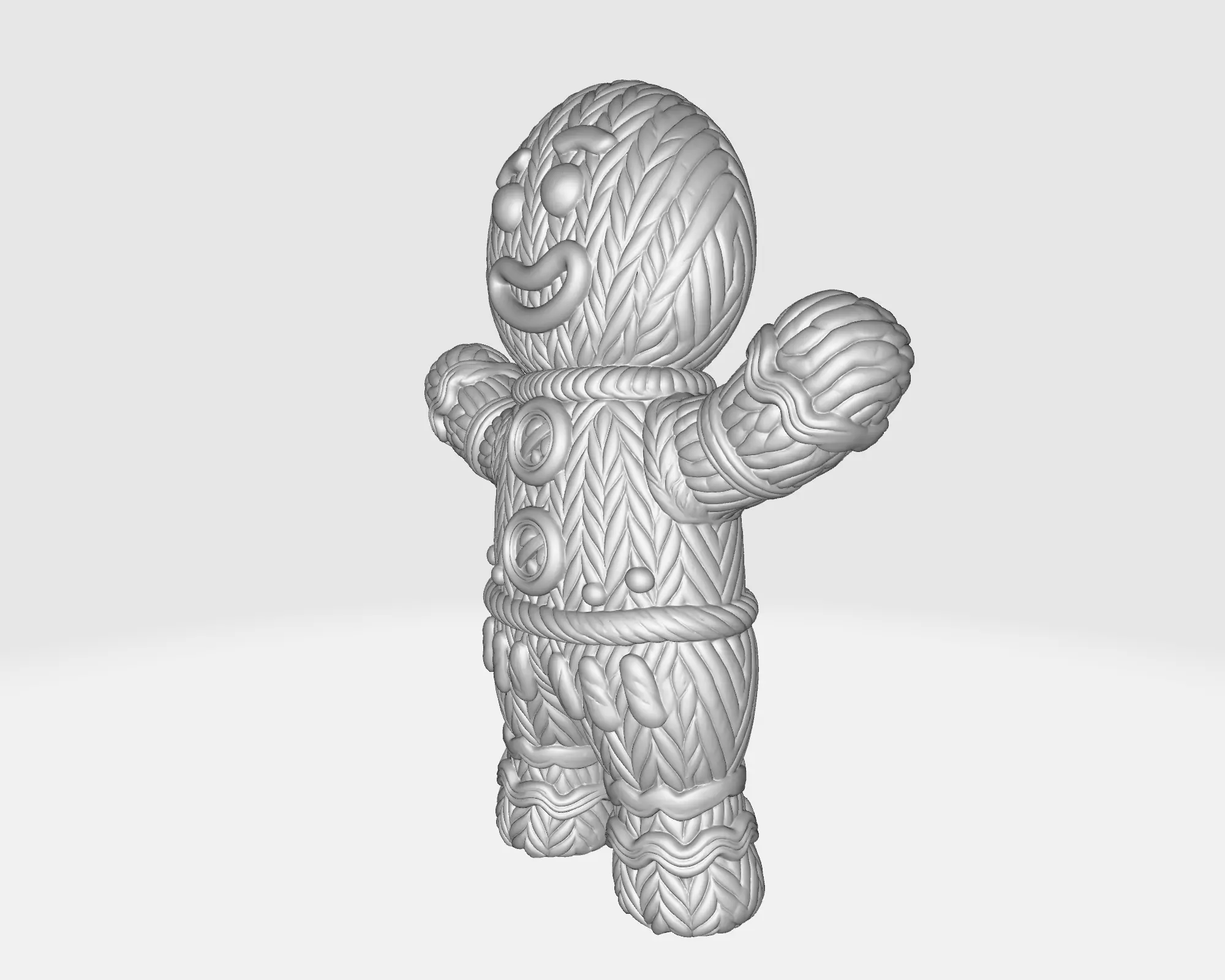 Gingerbread Man Figure Festive Holiday Cookie Character 3D print model_1