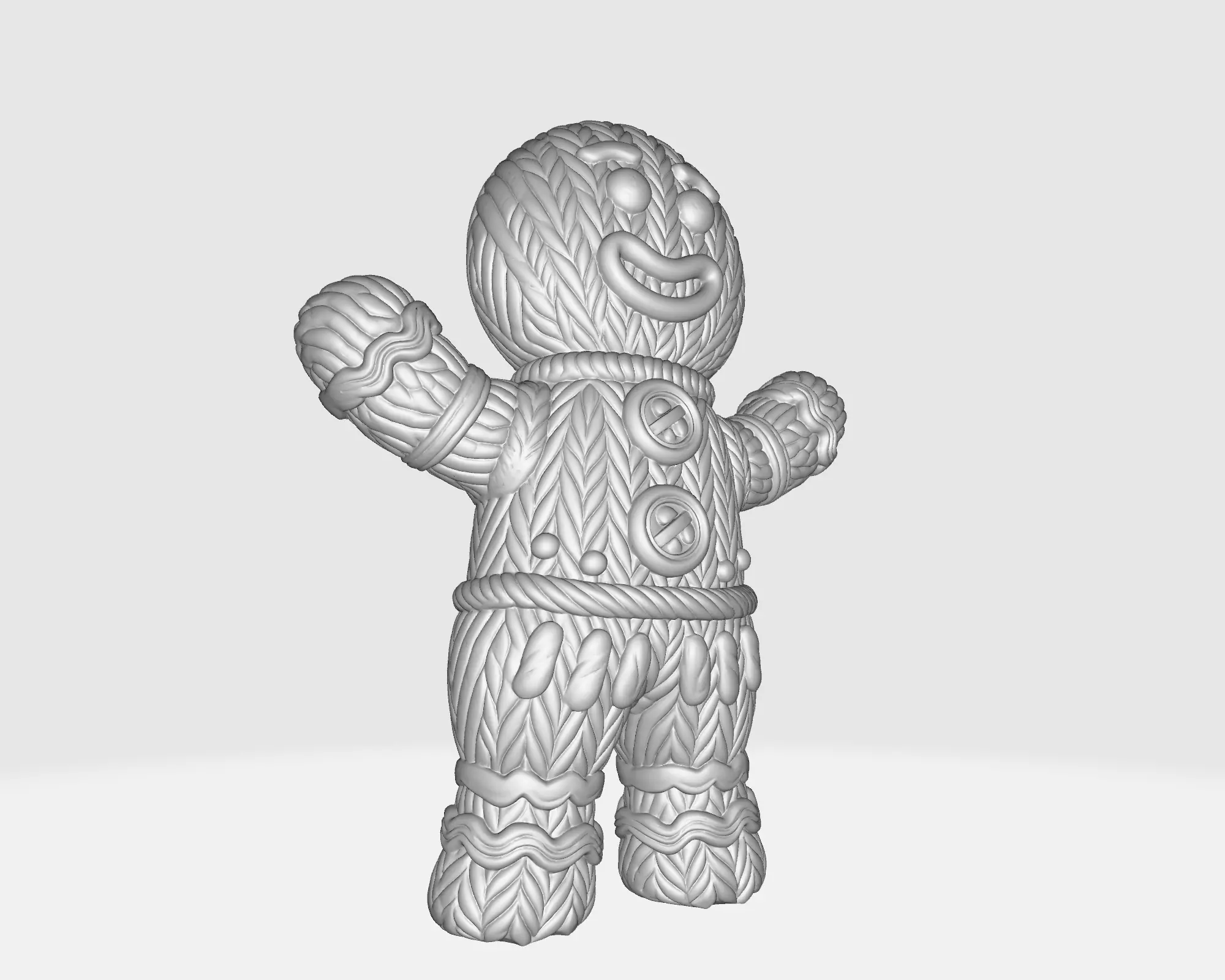 Gingerbread Man Figure Festive Holiday Cookie Character 3D print model_3