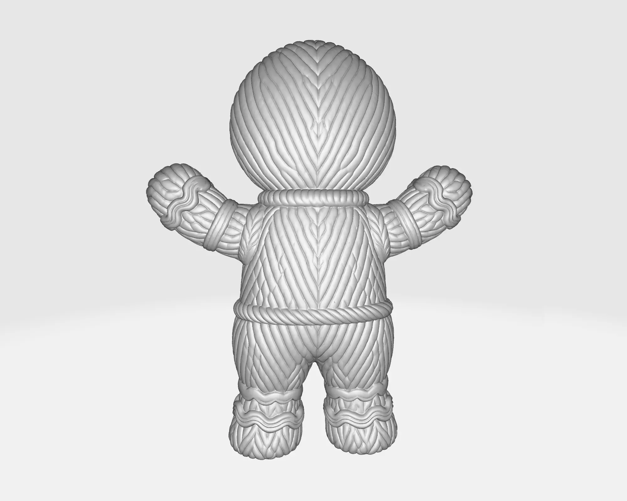 Gingerbread Man Figure Festive Holiday Cookie Character 3D print model_4