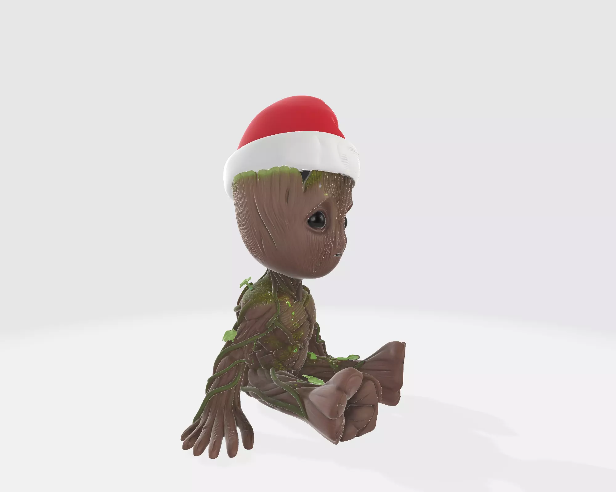 Groot with Santa Hat Cute Baby Groot Christmas Groot Figurine 3D print model_7