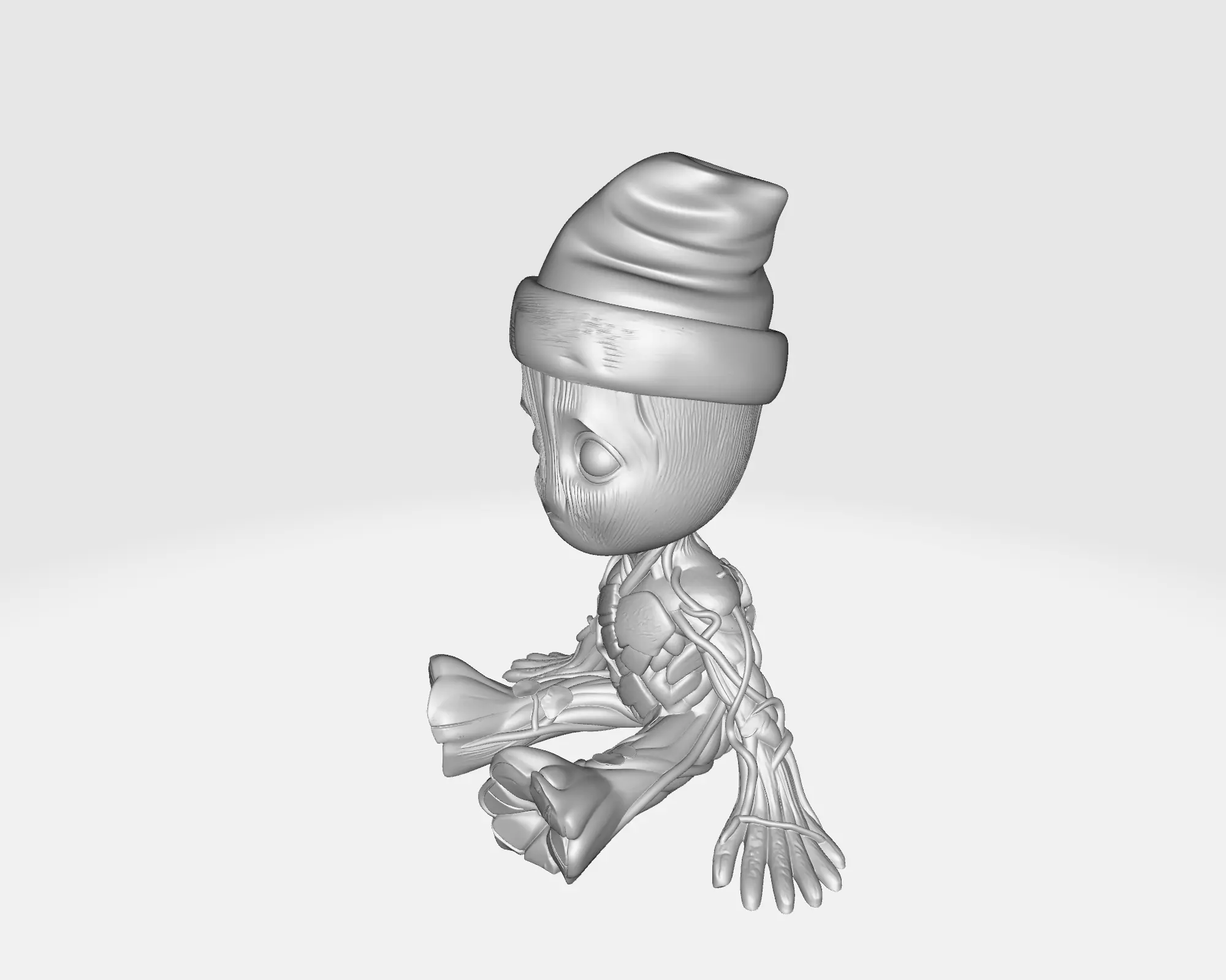 Groot with Santa Hat Cute Baby Groot Christmas Groot Figurine 3D print model_3