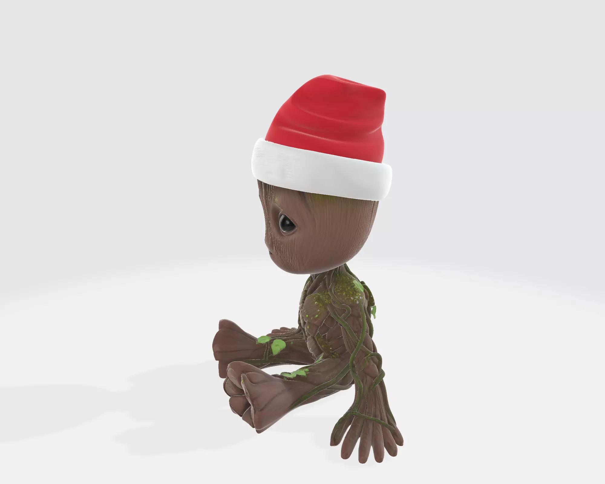 Groot with Santa Hat Cute Baby Groot Christmas Groot Figurine 3D print model_5