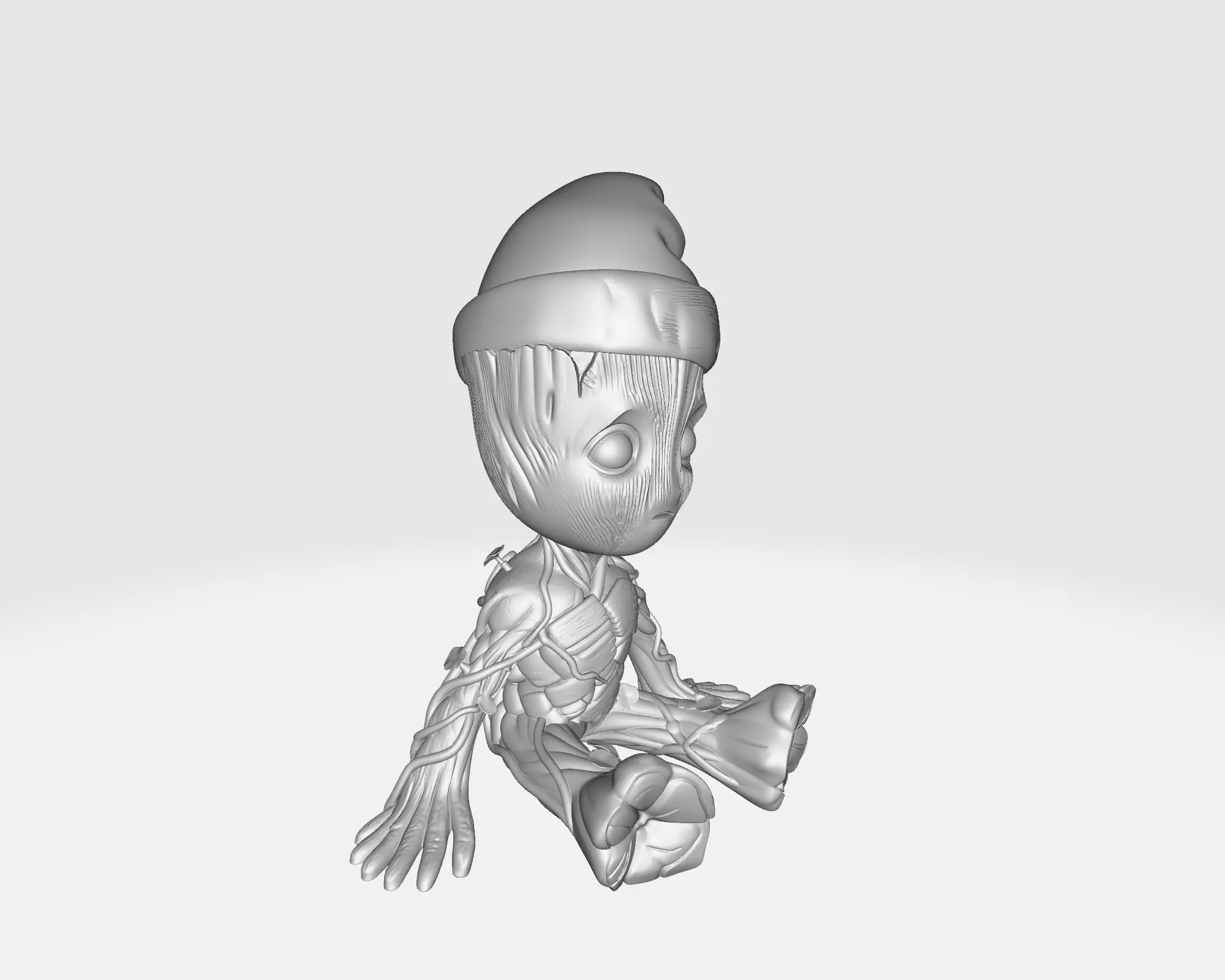 Groot with Santa Hat Cute Baby Groot Christmas Groot Figurine 3D print model_4