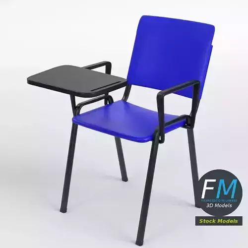 Tablet arm chair with metal frame