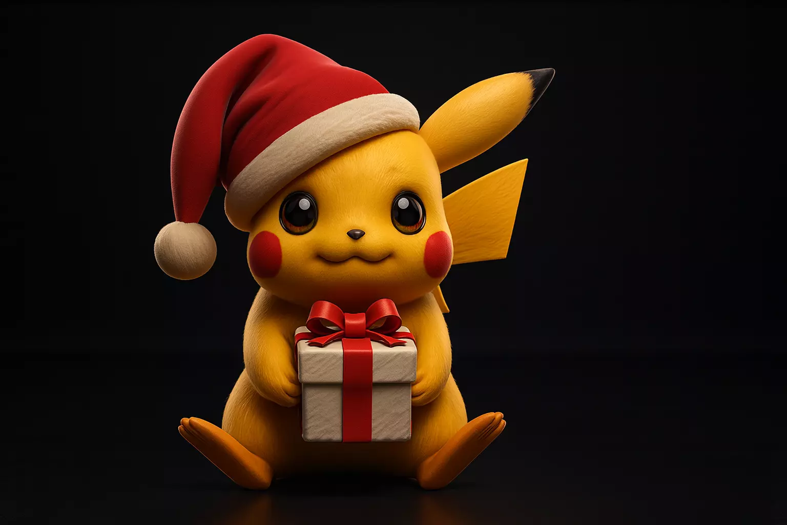 Christmas Pikachu Holding Festive Holiday Pokemon  3D print model_0