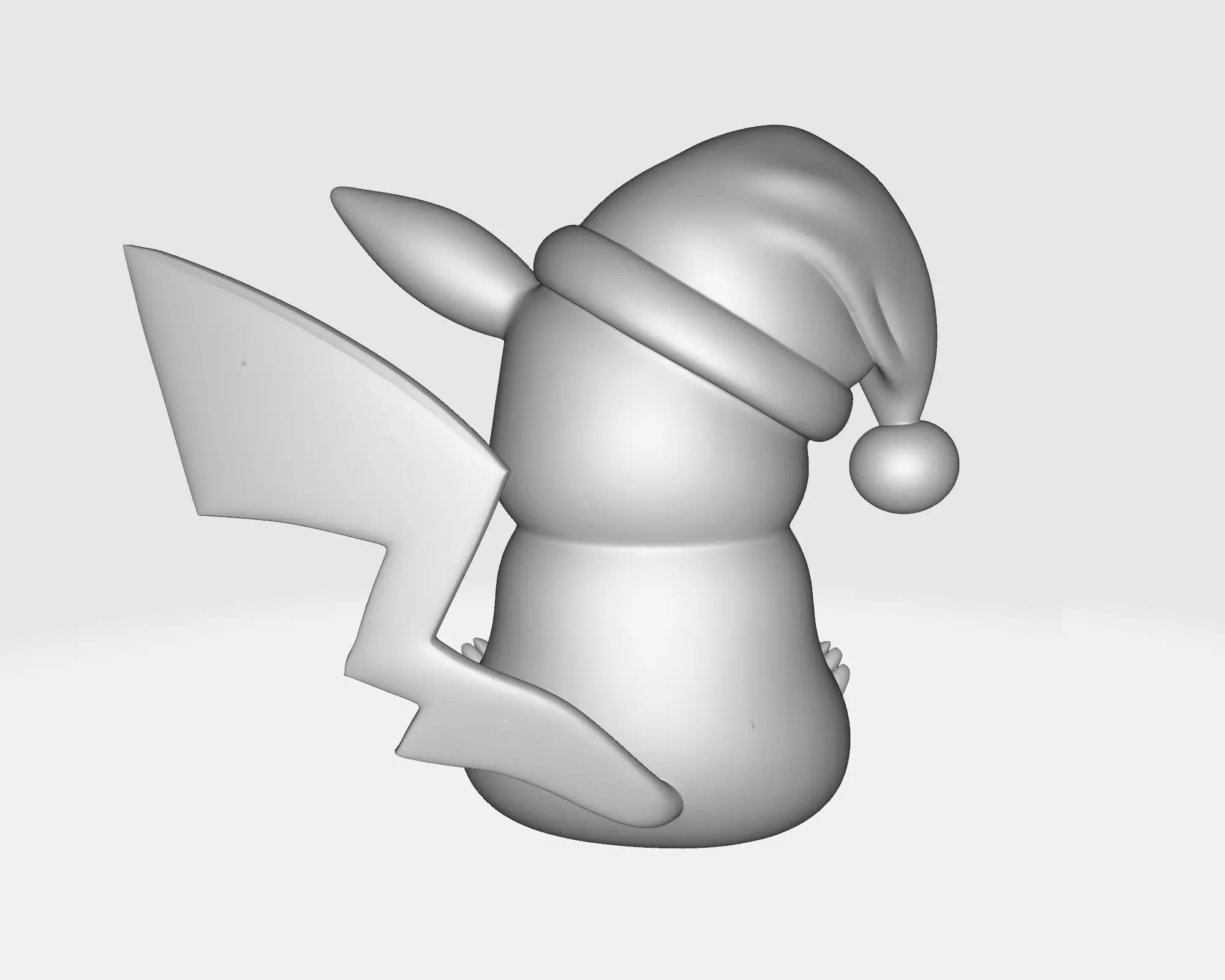 Christmas Pikachu Holding Festive Holiday Pokemon  3D print model_4