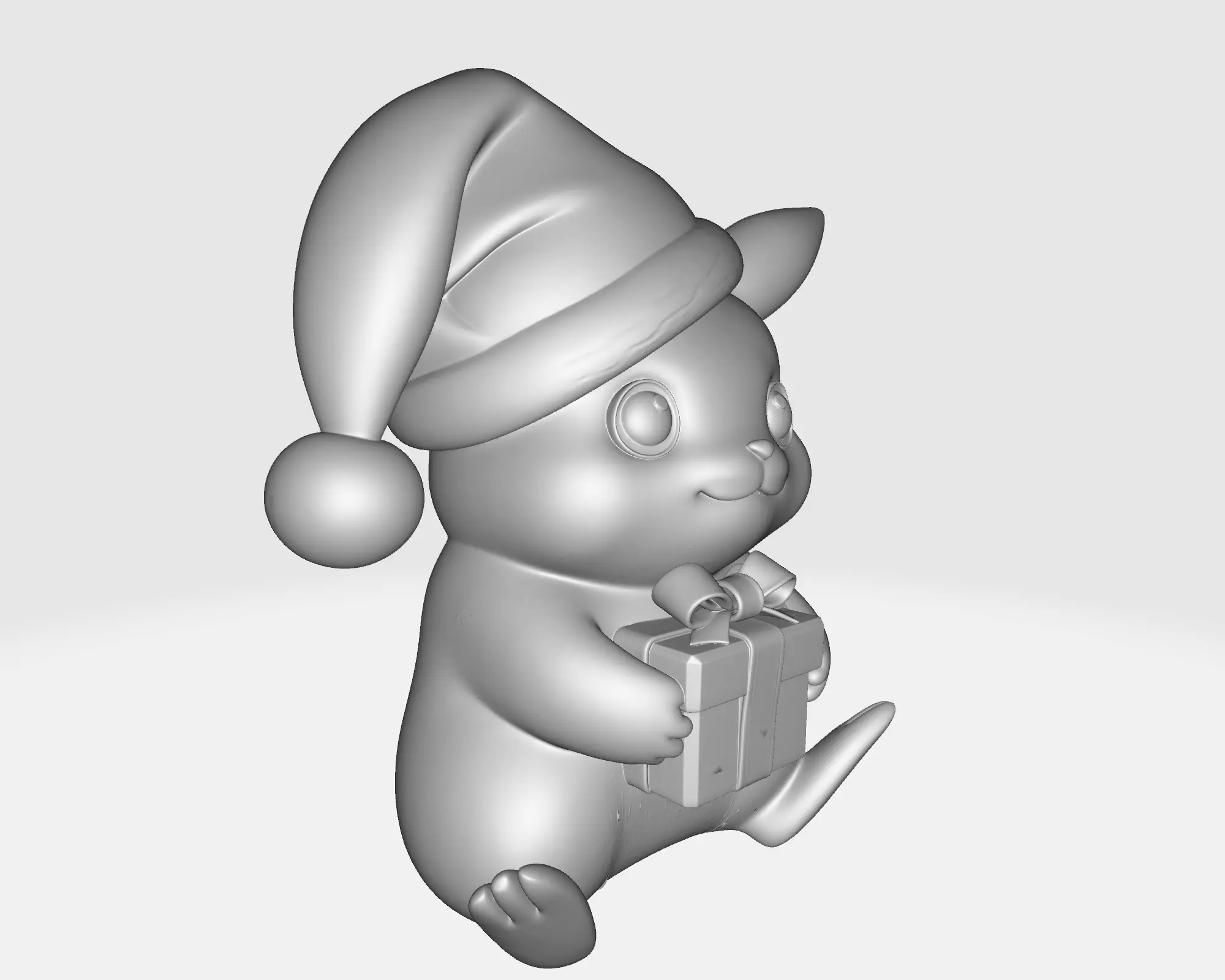 Christmas Pikachu Holding Festive Holiday Pokemon  3D print model_3