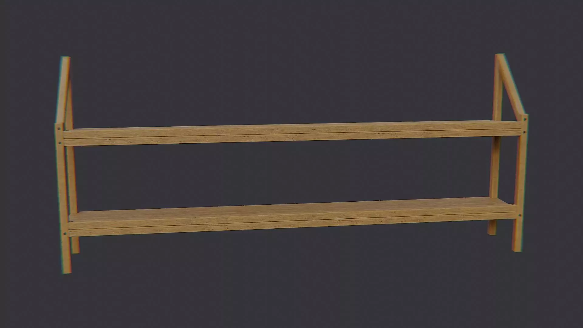 Garage Hose Shelves Wood Storage Low-poly 3D model_2