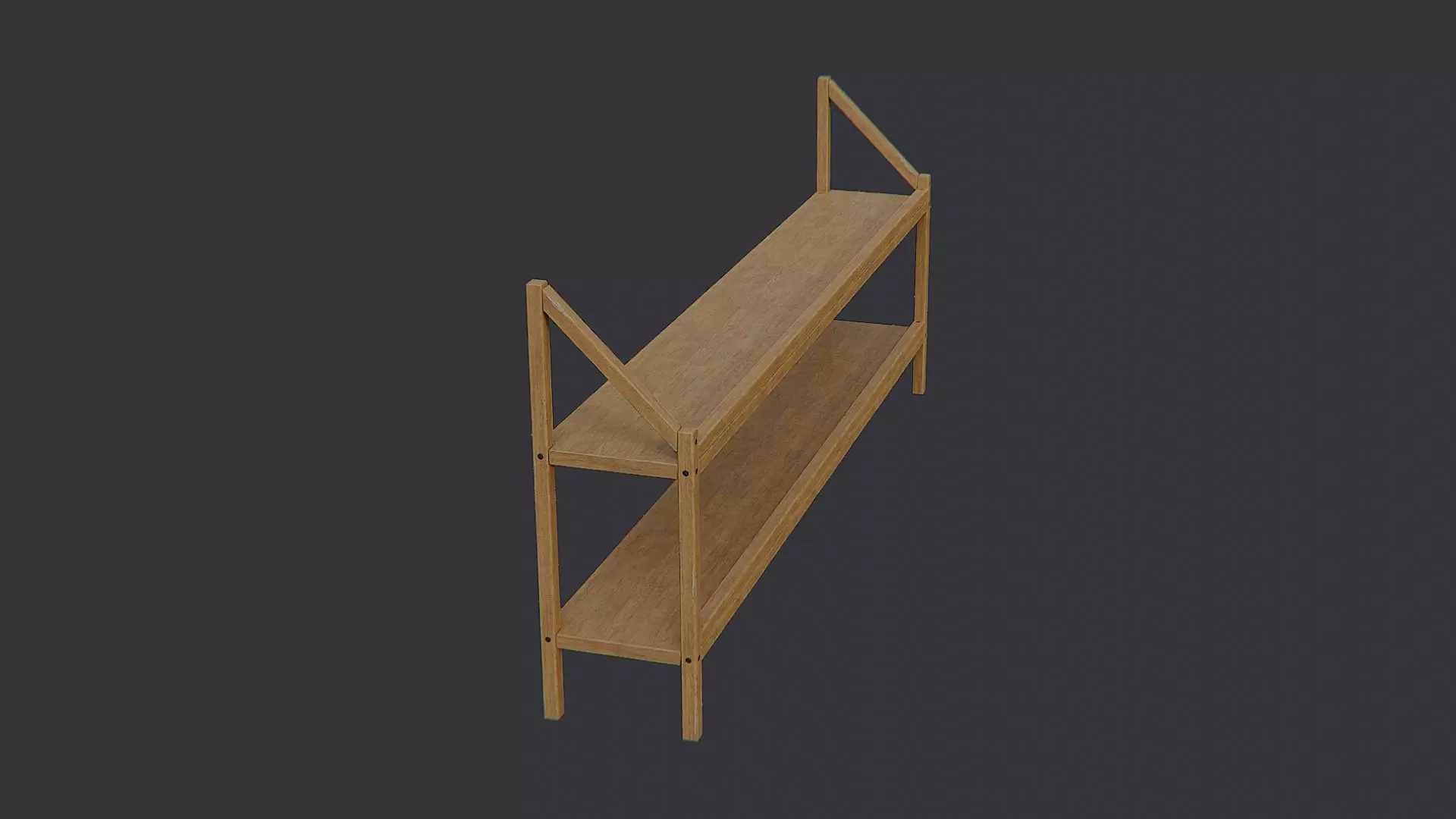 Garage Hose Shelves Wood Storage Low-poly 3D model_0
