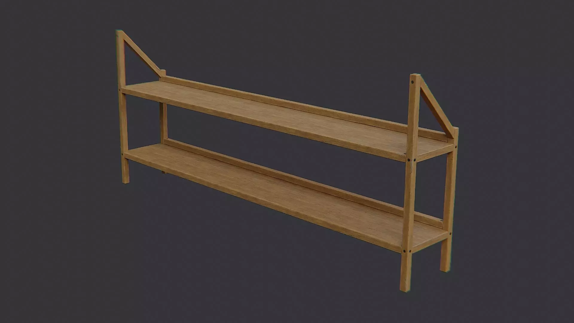 Garage Hose Shelves Wood Storage Low-poly 3D model_1