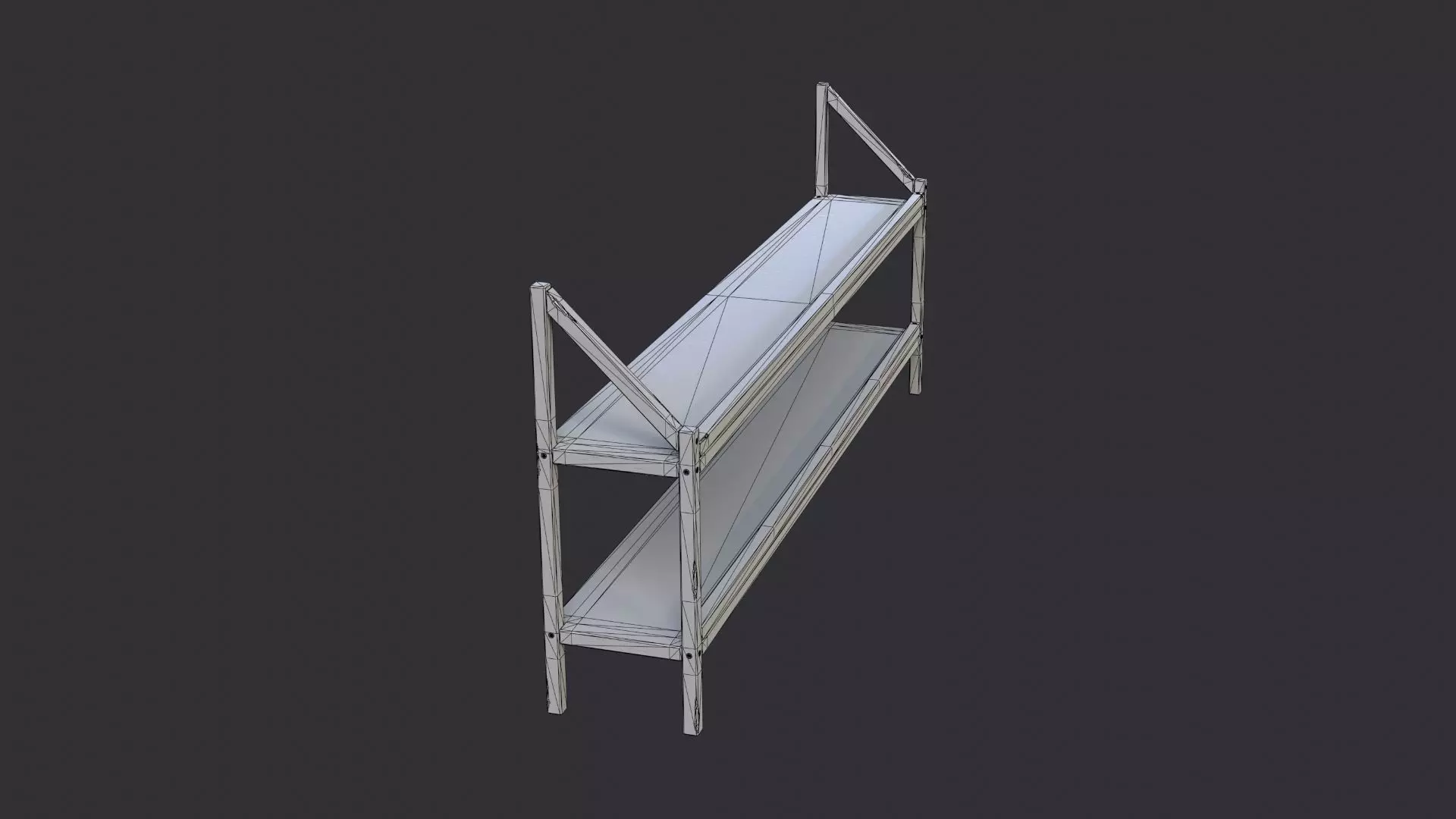 Garage Hose Shelves Wood Storage Low-poly 3D model_7