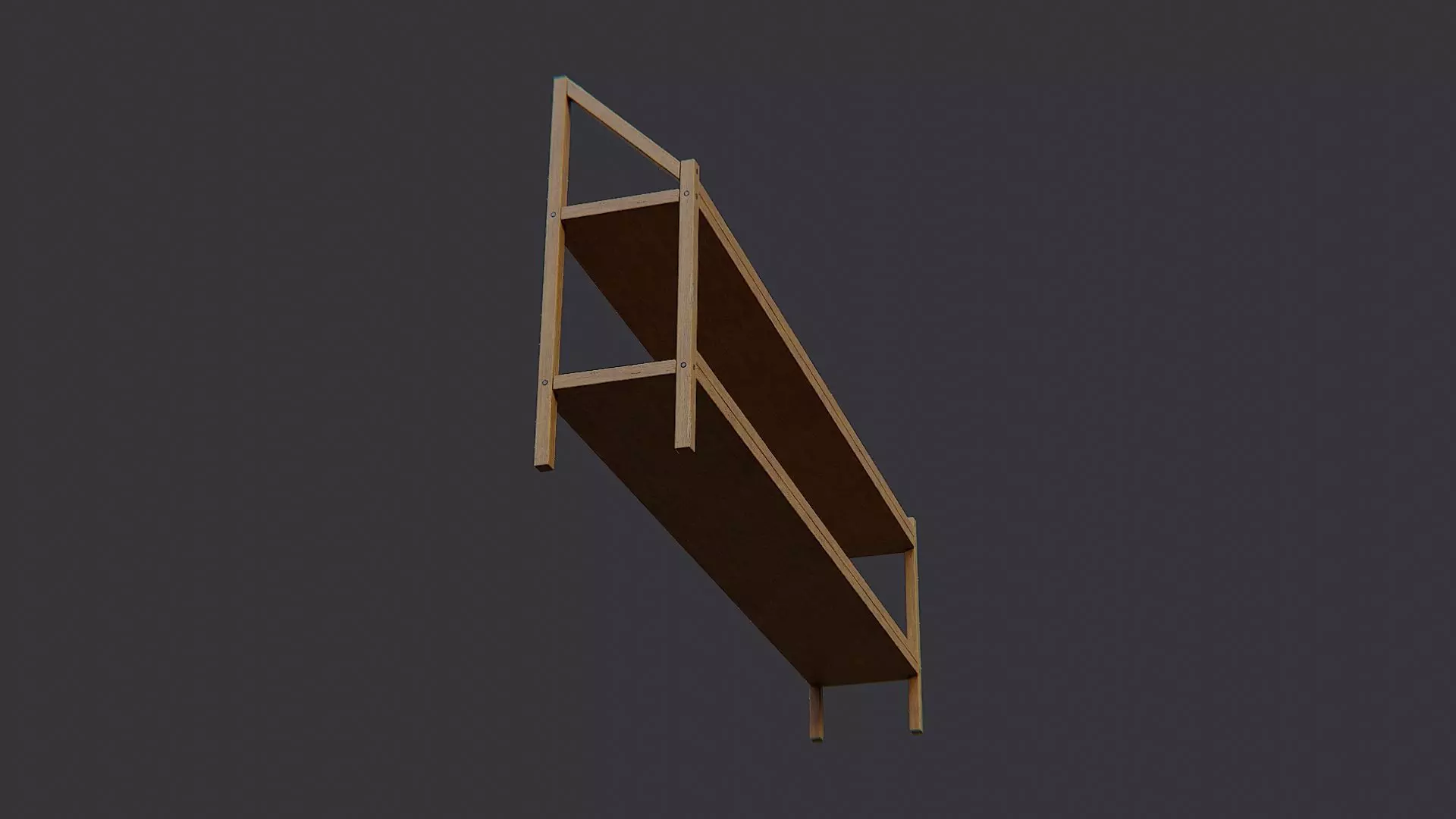 Garage Hose Shelves Wood Storage Low-poly 3D model_5