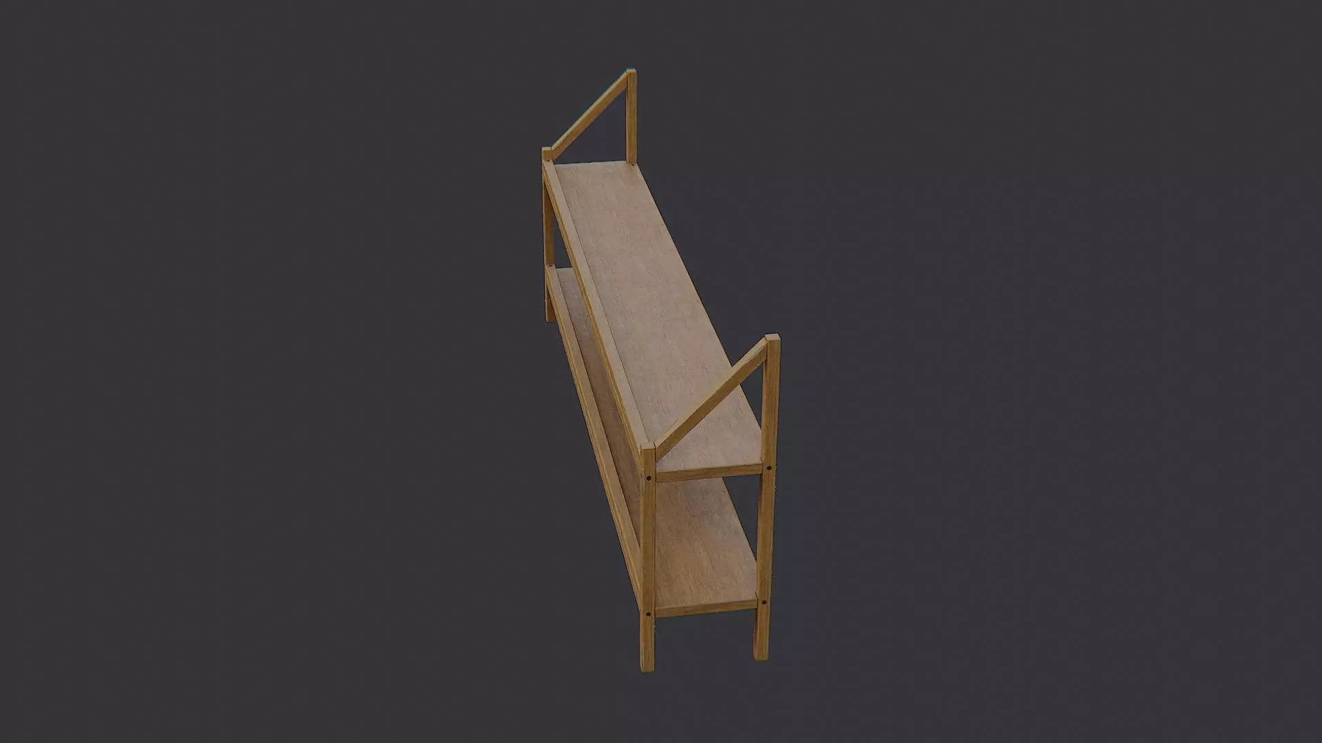 Garage Hose Shelves Wood Storage Low-poly 3D model_3