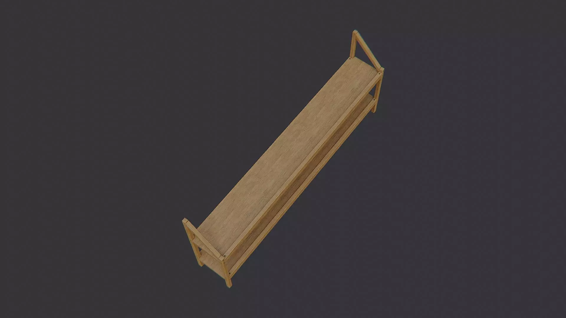Garage Hose Shelves Wood Storage Low-poly 3D model_4