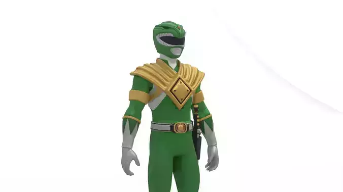 Green Ranger 3D Model Power Rangers  Rigged Game-Ready