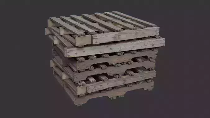 Weathered Wooden Pallet Stack for Industrial Use