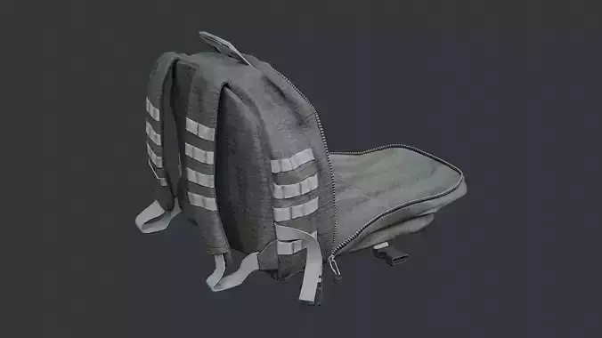 Military Backpack Open with Straps and Pockets