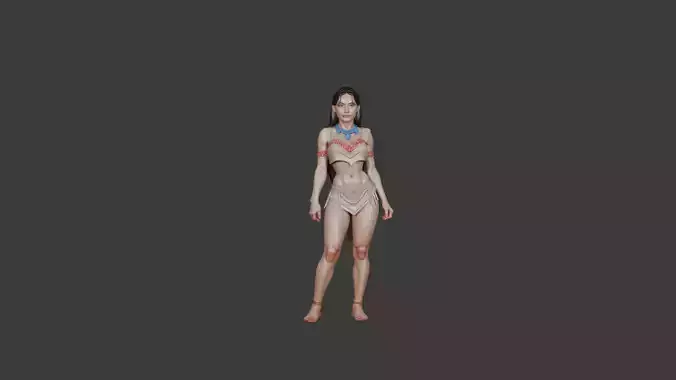 Pocahontas  3D Character Model 