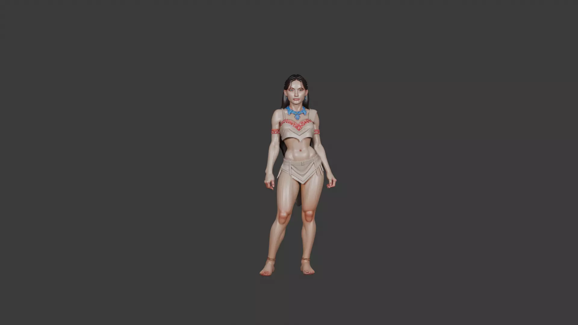 Pocahontas  3D Character Model  3D model_0