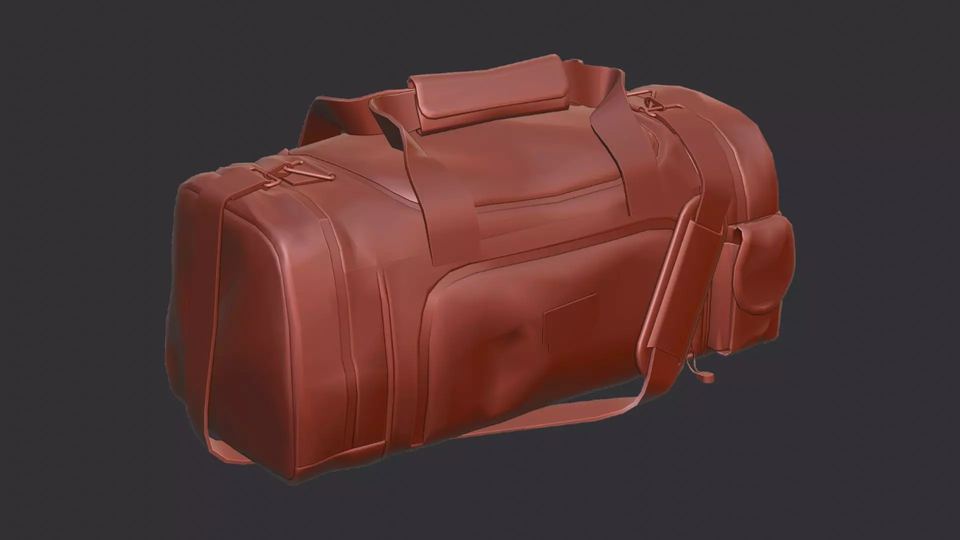 olive military duffle bag small with straps Low-poly 3D model_6